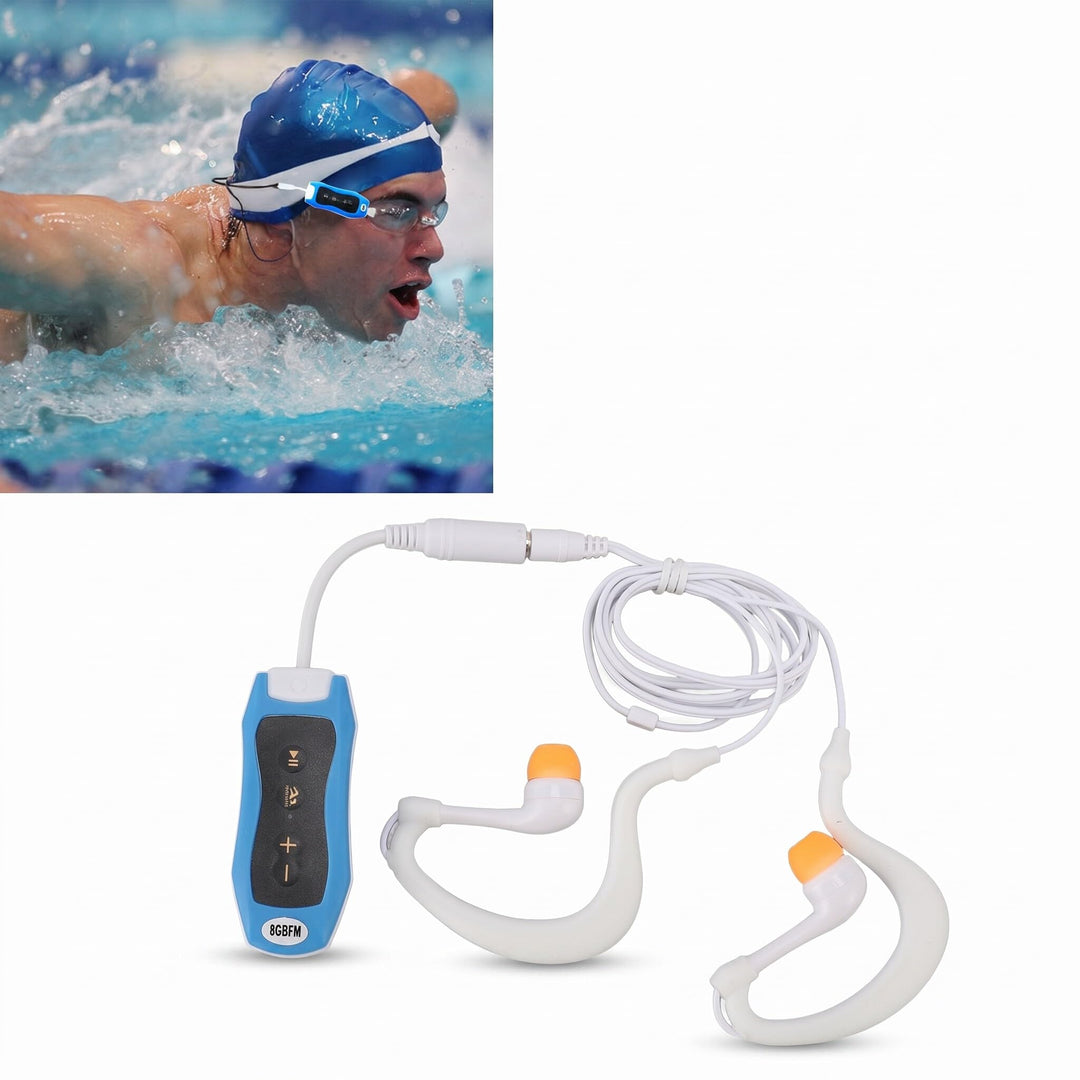 Hydrodynamischer MP3-Player mit Wasserdichtem Kopfhörer, 8 GB, Wiederaufladbarer IPX8-Musikplayer mi