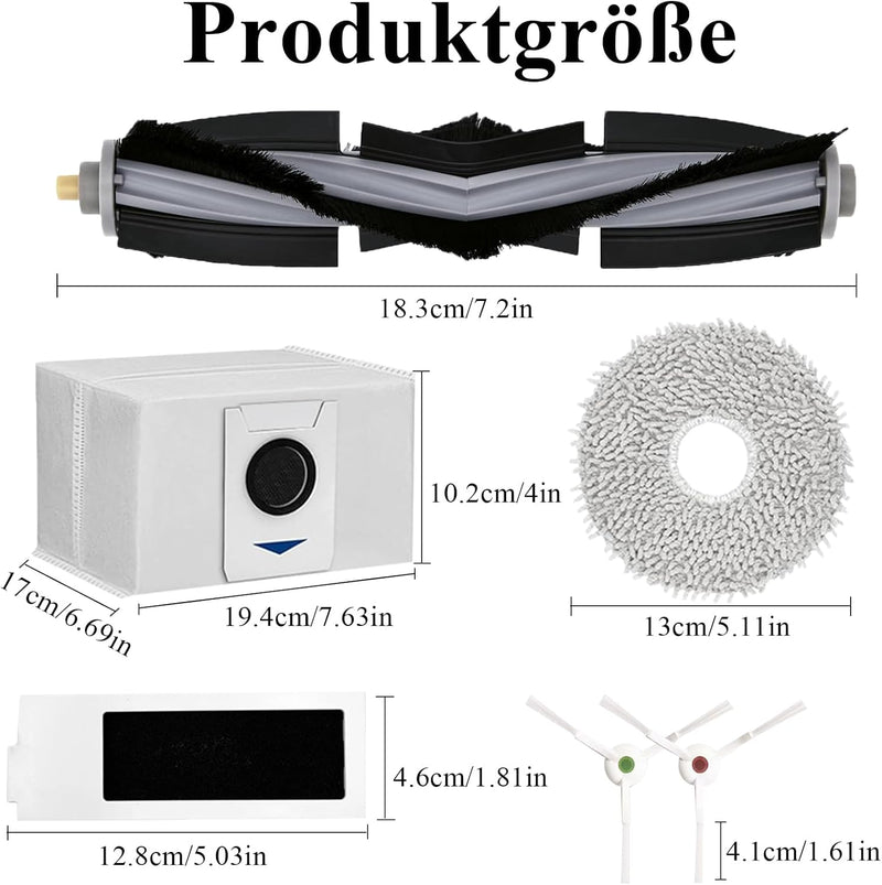 Bibemorol Zubehör für Ecovacs Deebot T20 Omni/ T20e Omni Saugroboter, Zubehörset mit 6* Staubbeutel