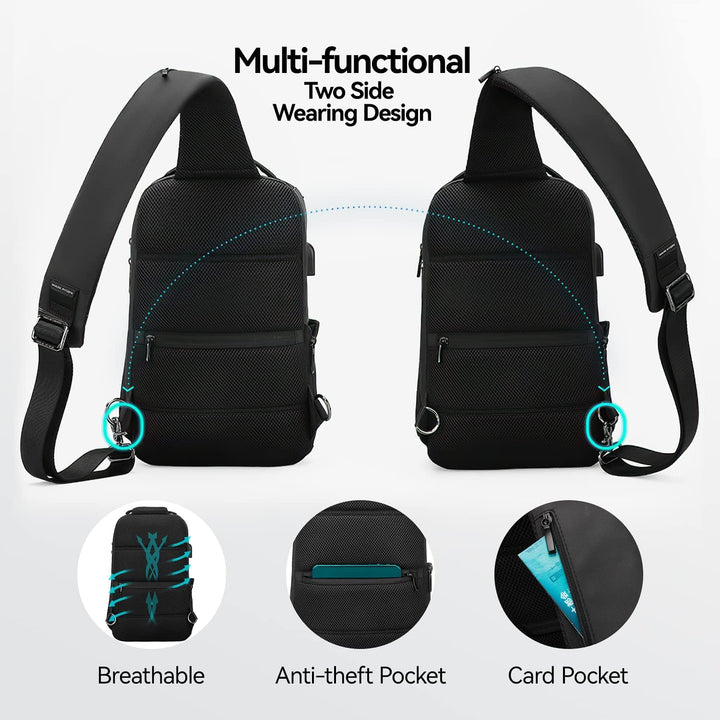MARK RYDEN Schultertasche wasserdicht Large Shoulder Chest Crossbody-Tasche Leichter, lässiger Tages