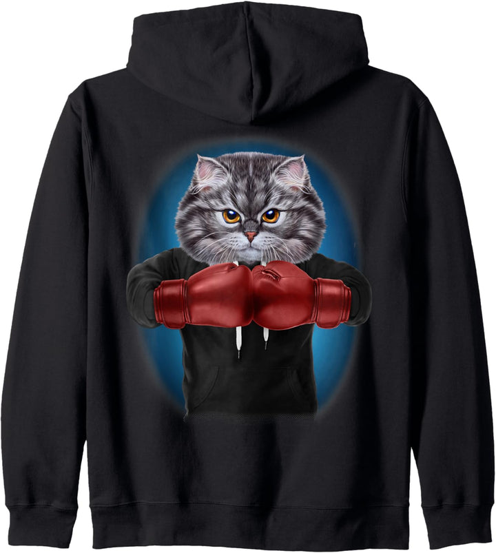 Boxchampion graue Katzenboxer Kapuzenjacke