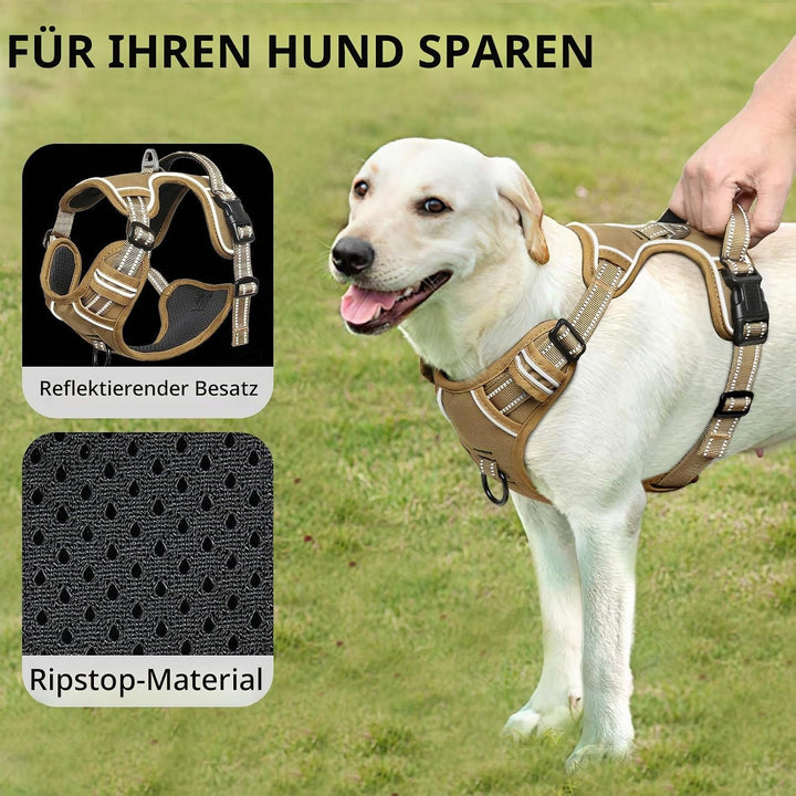 HEELE Hundegeschirr, Hundegeschirr Mittelgrosse Hunde mit Griff Reflektierend Hundegeschirr Gepolste