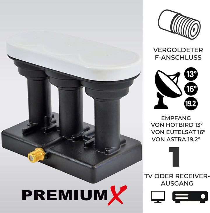 Premium X PXMB-TR Triple Monoblock Single triplefeed Astra 19,2° Eutelsat 16° Hotbird 13° Sat Empfan