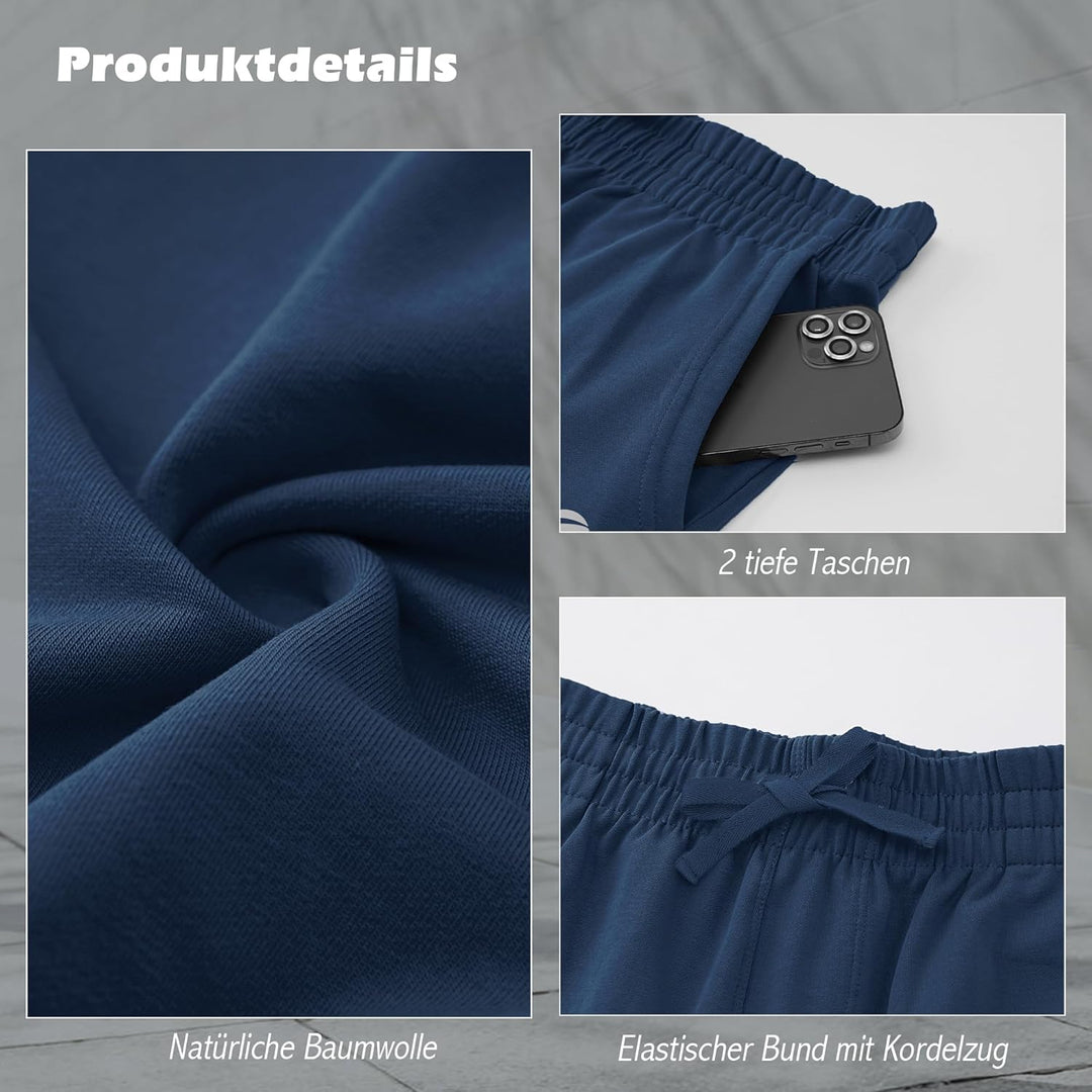 HMIYA Herren Jogginghose Baumwolle Sweathose Lange Atmungsaktiv Sporthose Yogahose Klassische Traini