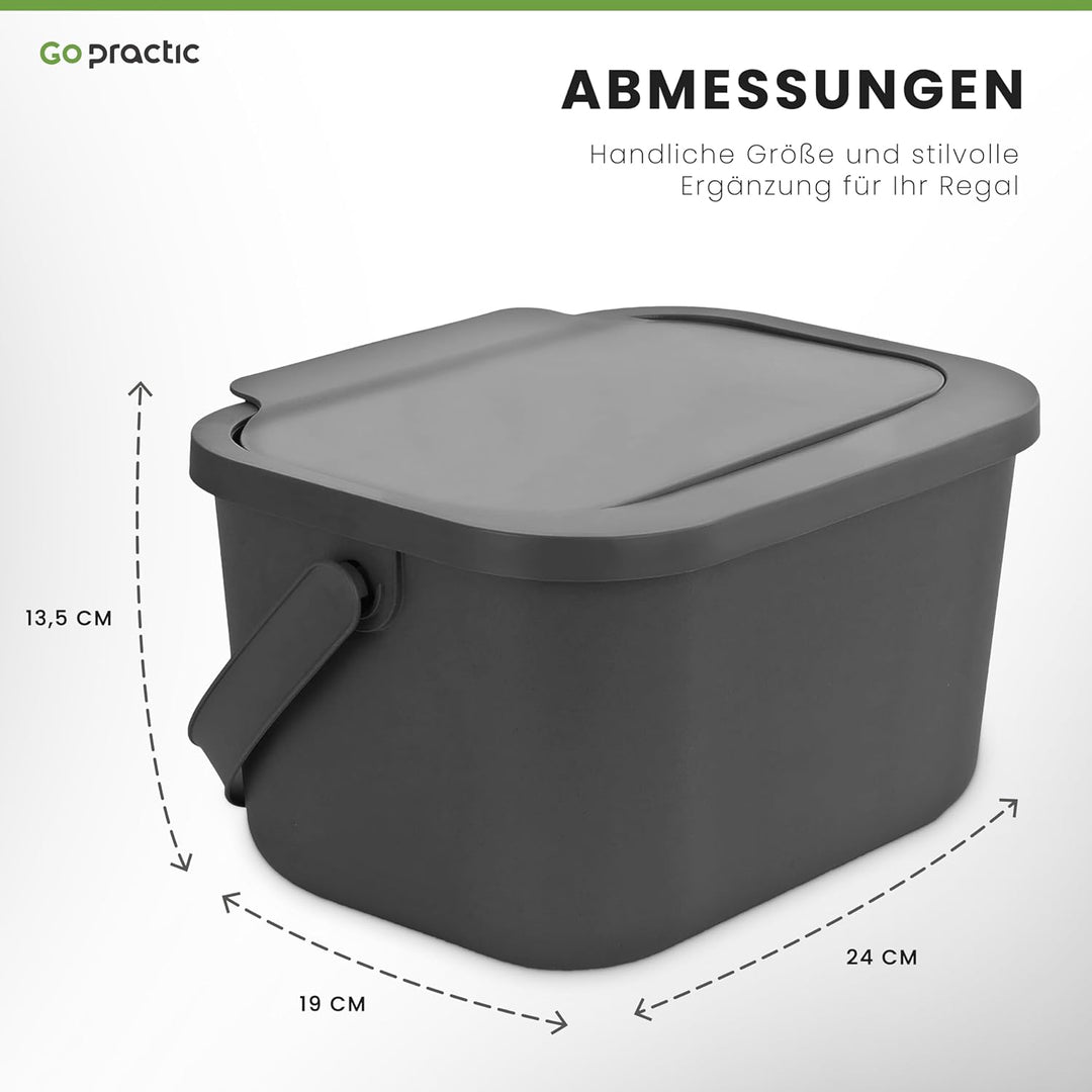 Go Practic Biomülleimer Küche Geruchsdicht Luftdichter Mülleimer Klein mit Deckel Mülltrennsystem fü