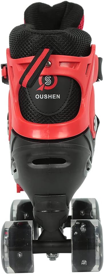 Rollschuhe mit/ohne Leuchtrollen, klassische Quad-Skates für Mädchen und Jungen, bequem und atmungsa