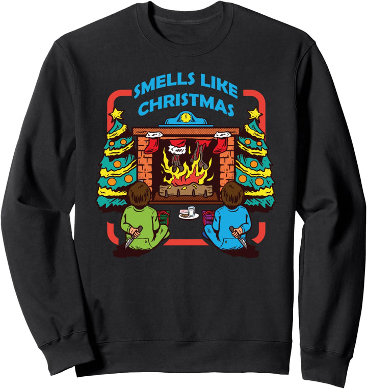 Riecht nach weihnachten Weihnachts kindern mit Messern ugly Sweatshirt