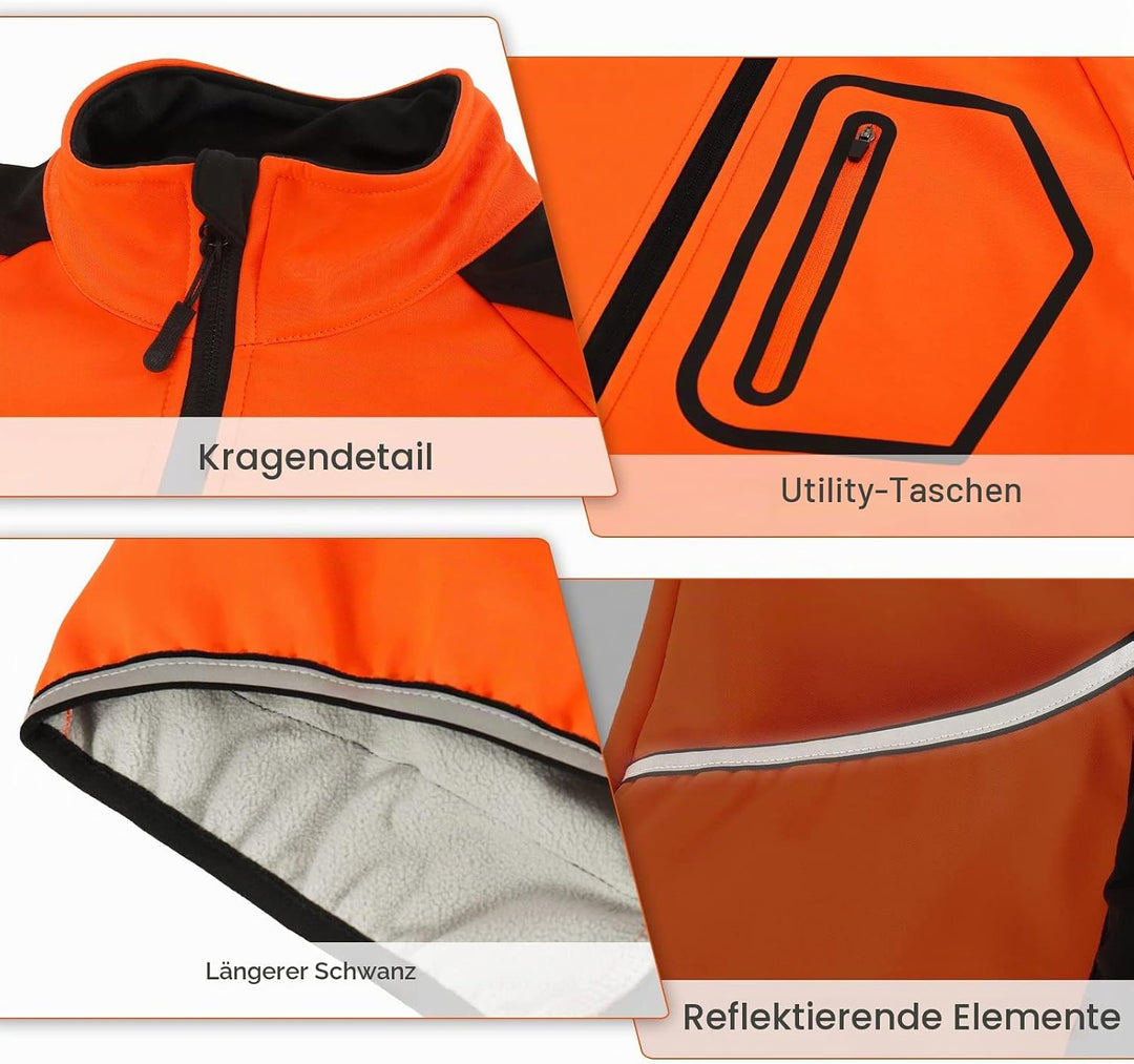 BERGRISAR Herren Fahrradjacke für Winter, Softshell Thermo Winddichte Wasserdicht Atmungsaktiv Radsp