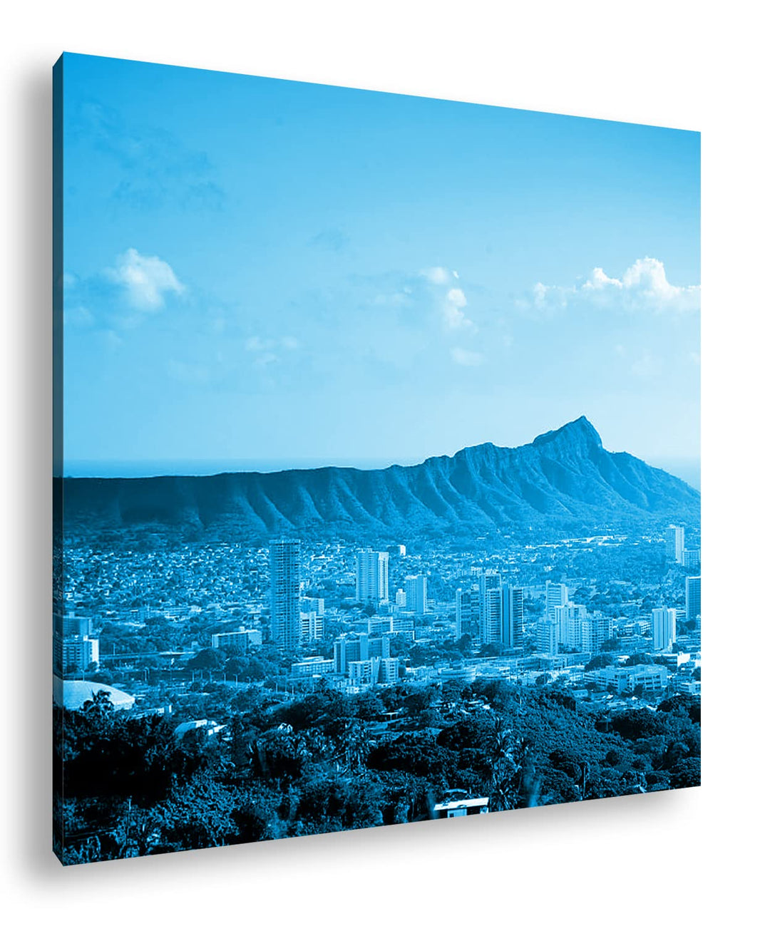 atemberaubender Anblick der Skyline von Warschau Format: 60x60 Effekt: Zeichnung als Leinwandbild, M