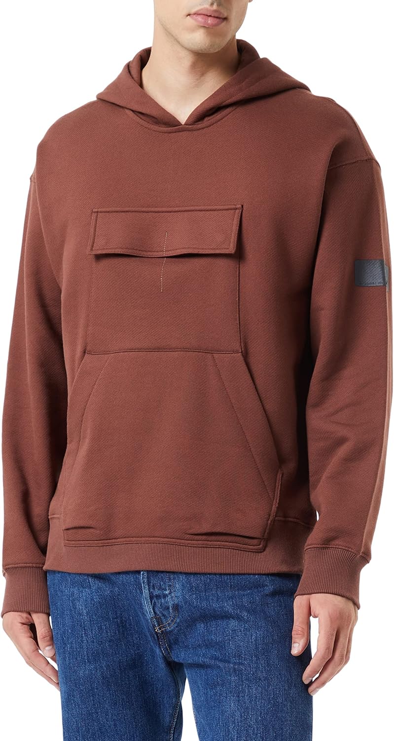 G-STAR RAW Herren Double Pocket Loose Hooded Sweatshirt Sweats XL Braun (Chocolate Lab D22011-c988-d