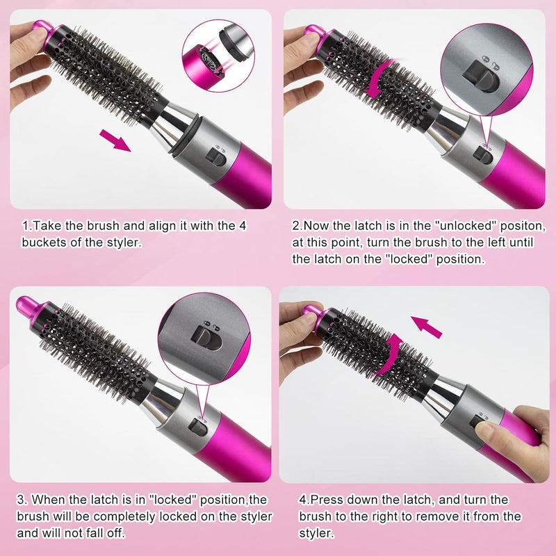 Chuancheng Kleiner runder Volumen-Bürstenaufsatz für Dyson Airwrap HS01/HS05 Haarstyler-Zubehör Rose