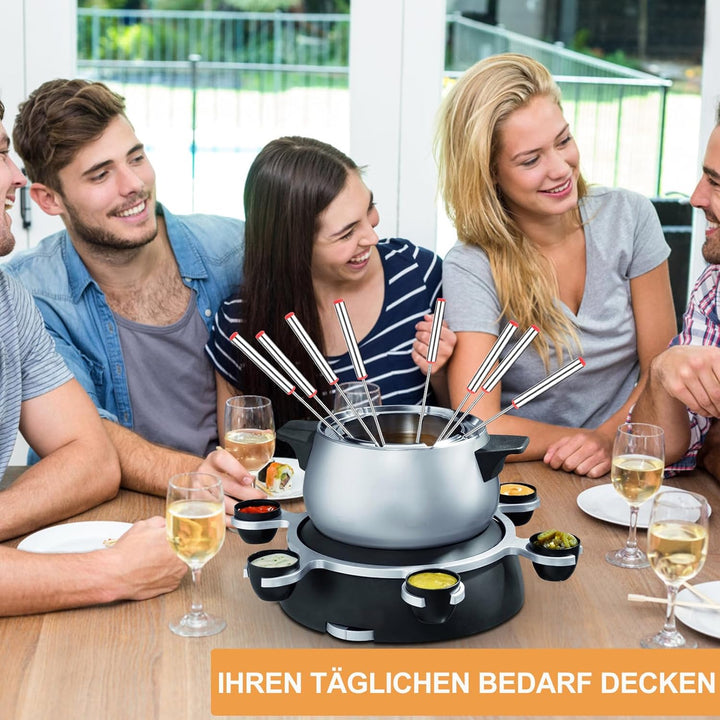 Jeffbaubl 18 Stück Fonduegabeln Edelstahl, 23.5 cm Fondue Gabeln, Spiesse Fondue Gabel mit Hitzebest