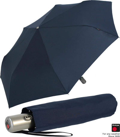 Knirps Regenschirm Slim Duomatic - klein und leicht mit Auf-Zu Automatik - Navy, Navy