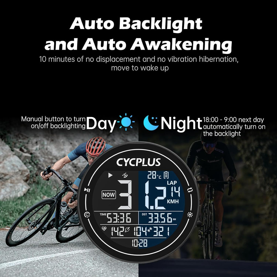 CYCPLUS Fahrradcomputer GPS Fahrradtacho Kabellos, Wasserdicht IPX6 Fahrrad Computer ANT+ Drahtloser