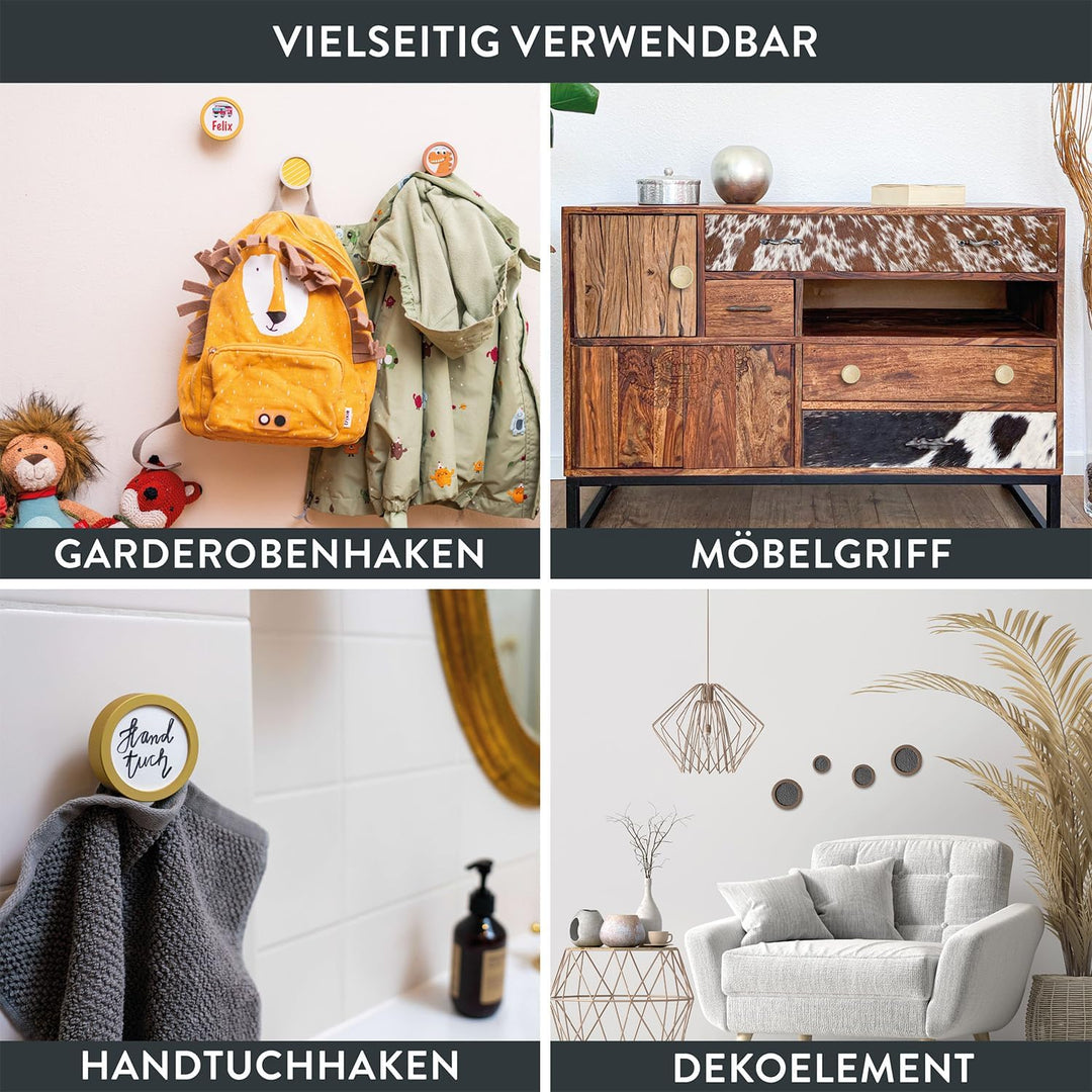 manOman® Kleiderhaken Wand (1 Stück) in 8 Farben | DIY Inlets | Designer Jacken Halter (Bronze lacki