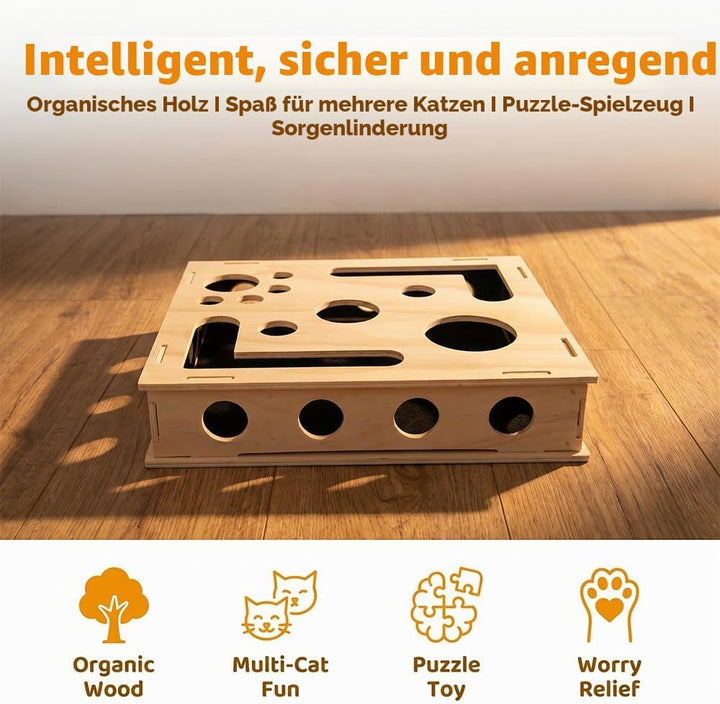 BeschäFtigungsbox Krallenfeile Katze, 30 * 25cm Katzenkratzpuzzle Anreicherungsbox, Interaktive Nage
