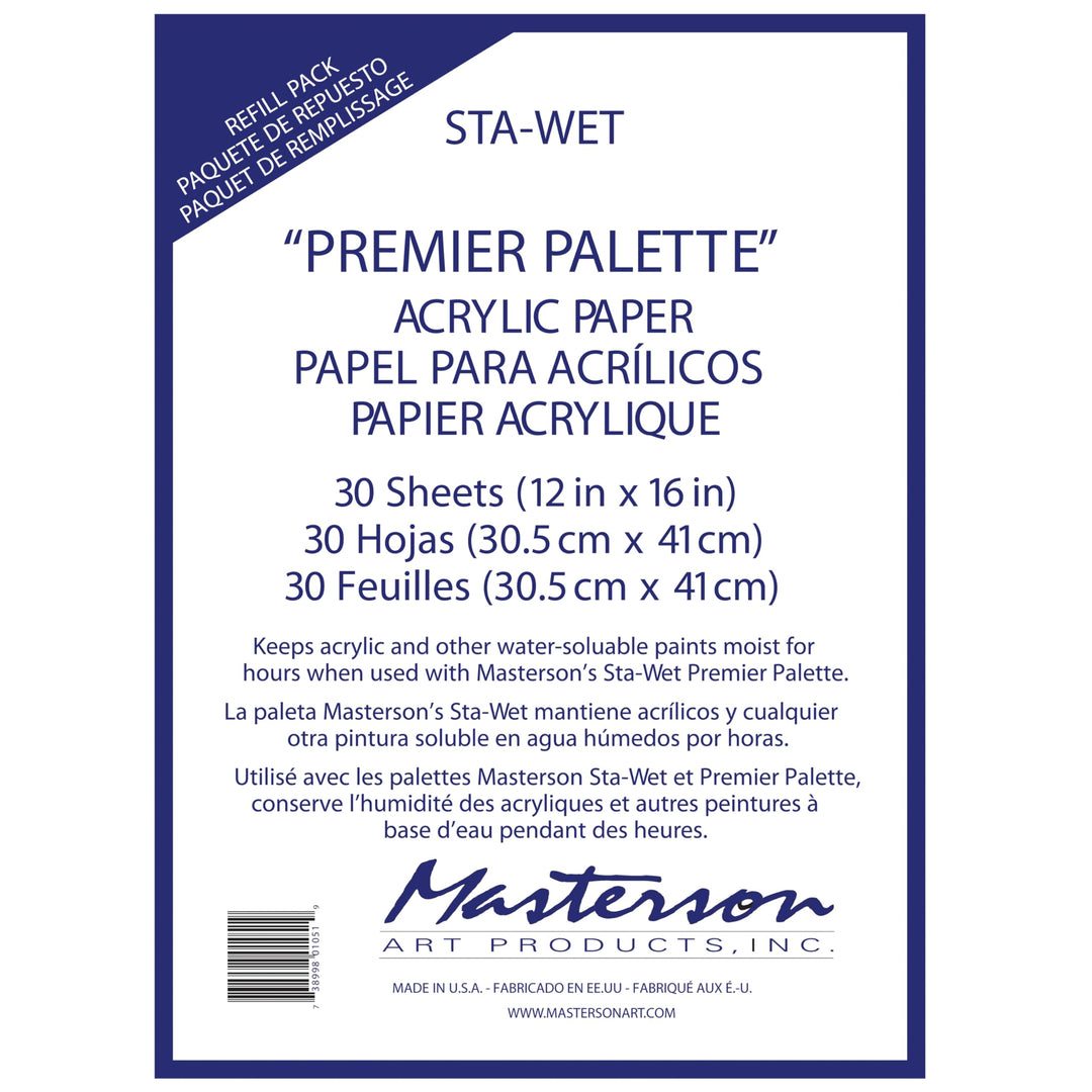 MASTERSON ART PRODUCTS MAS105.1 Palette Seal Acrylfolie Nachfüllpackung für 100 Weiss, Weiss