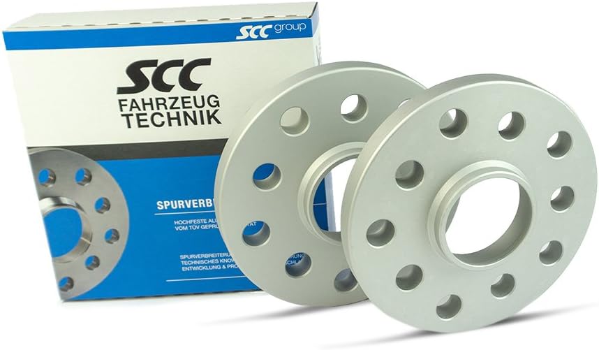 SCC Spurverbreiterung 12113E - silber eloxiert - LK: 100/4+108/4 NLB: 57,1 - 15mm - 2 Stück 15mm sil