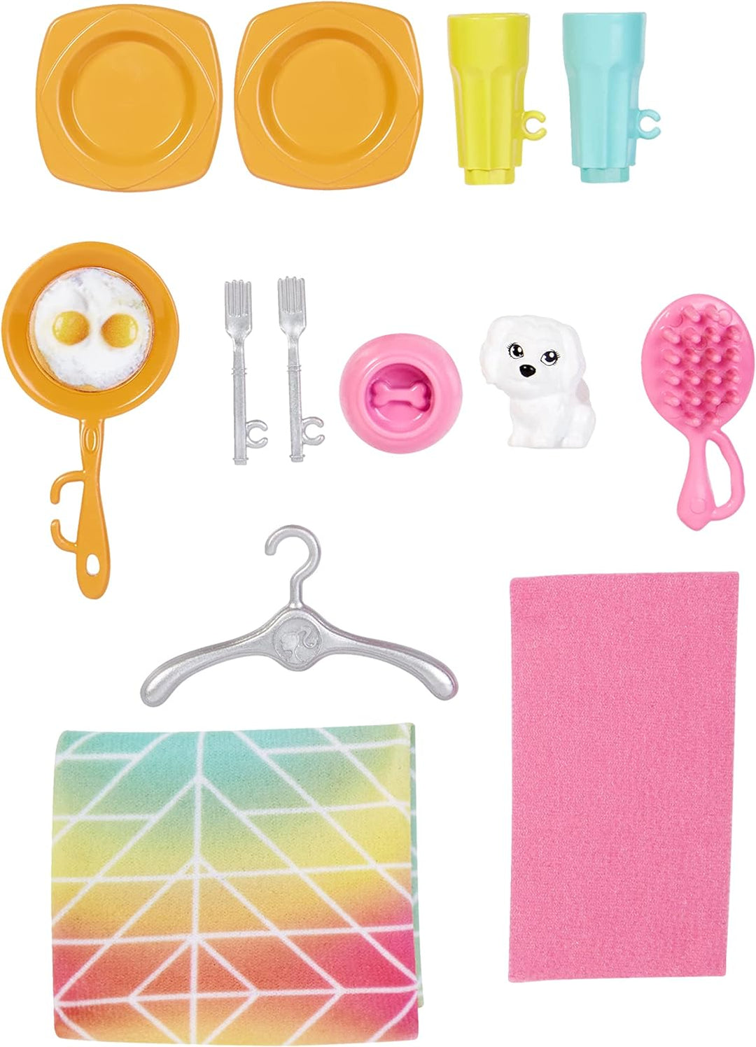 Barbie HCD48 - Puppenhaus-Spielset mit Puppe & Haus mit 2 Ebenen & 4 Spielbereichen, komplett einger