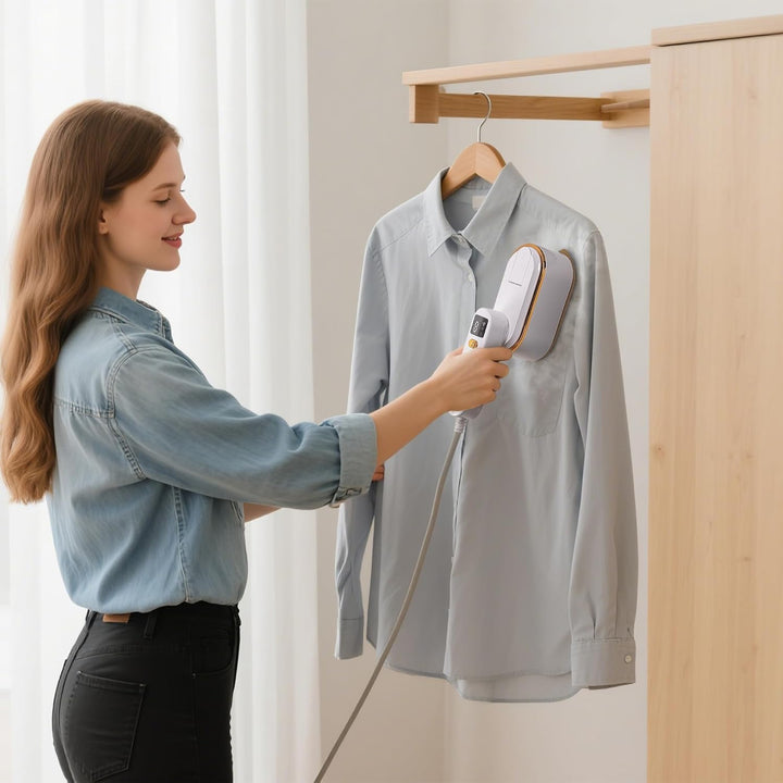 Reisebügeleisen Mini mit LED-Anzeige(16x7.5x11cm),Deecam 180° Faltbares Tragbares Klein Bügeleisen D