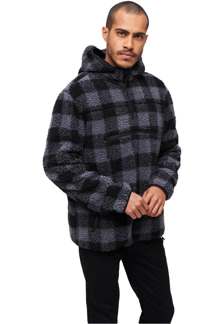 Brandit Teddyfleece Worker Pullover, S Black/Grey