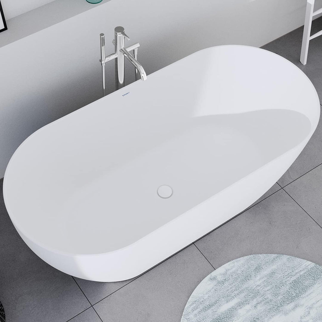 DURAVIT Freistehende Badewanne aus Acryl Standbadewanne DuraMuna in Weiss matt 160x75 cm Füllmenge: