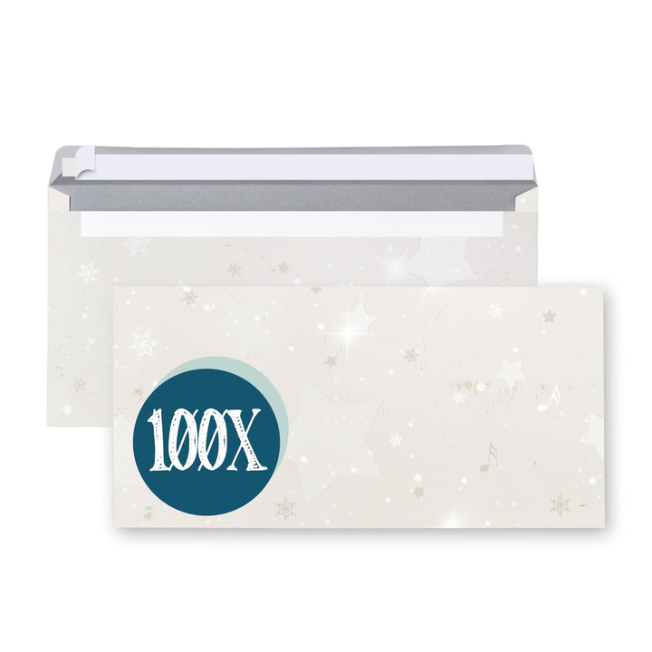 Logbuch-Verlag 100 Weihnachtsumschläge Briefumschläge Weihnachten C6 DIN lang weihnachtliche Umschlä