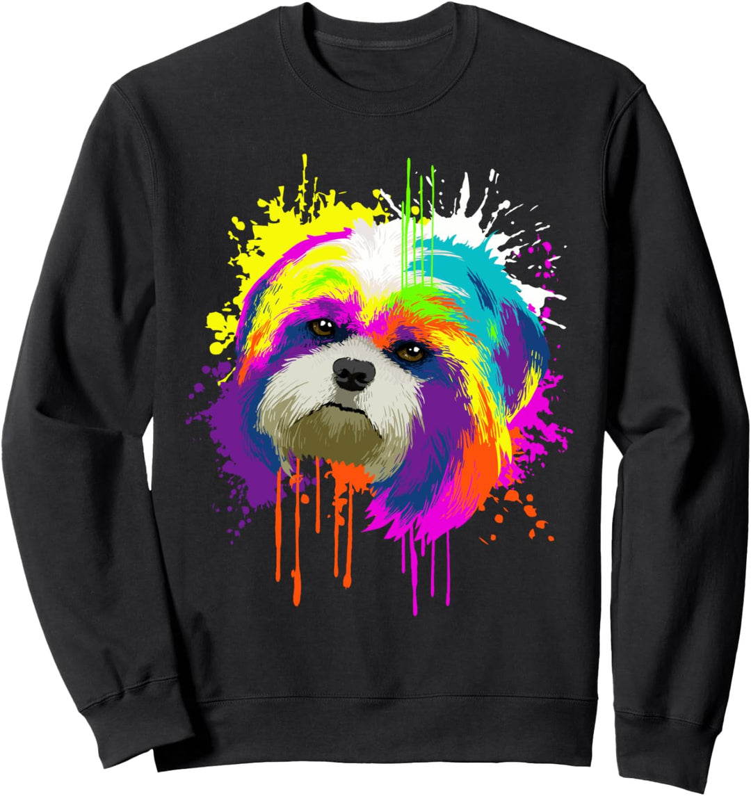 Splash Art Shih Tzu Hundehalter Geschenkidee Hunde Sweatshirt