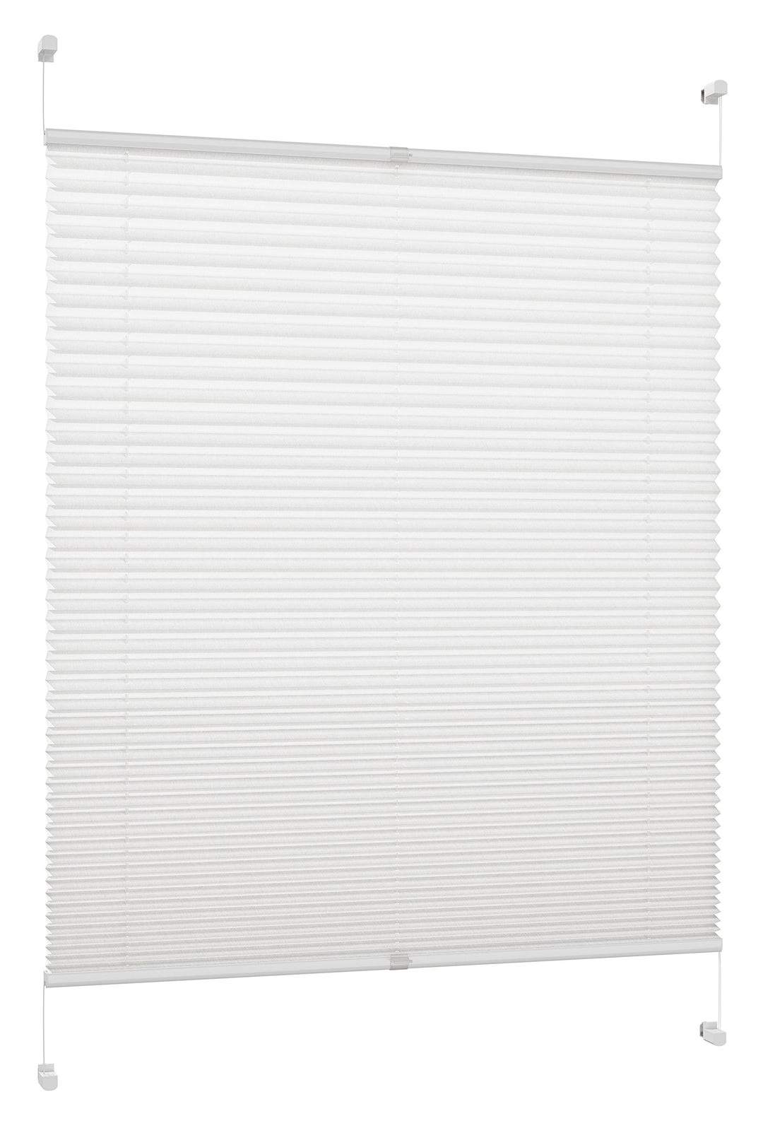 DécoProfi Plissee ohne Bohren Weiss 105cm x 130cm (max. Gesamthöhe Fensterflügel) I Verspannte Pliss