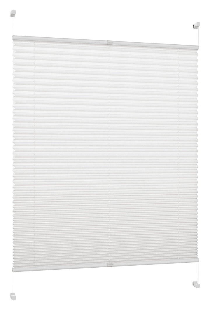 DécoProfi Plissee ohne Bohren Weiss 65cm x 200cm (max. Gesamthöhe Fensterflügel) I Verspannte Plisse