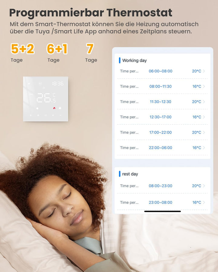 【2023 Neu】 MIUCDA Tuya Smart Thermostat für Wasser Fussbodenheizungen und Boiler WiFi Heizungsthermo