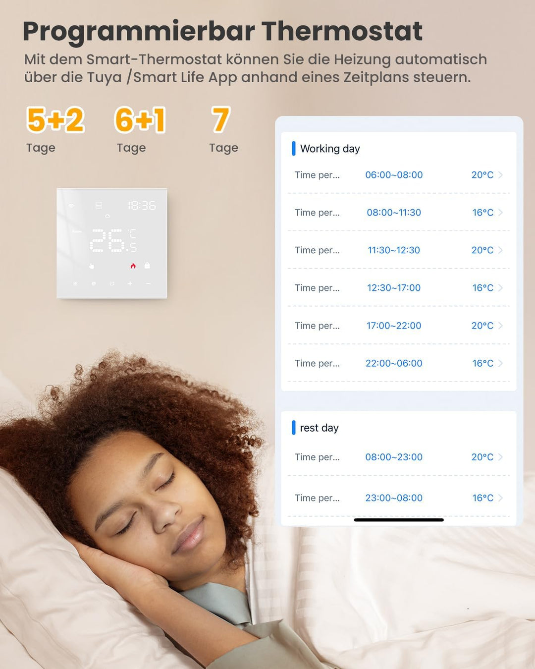 MIUCDA Smart Fussbodenheizung Thermostat WLAN Digital Raumthermostat Programmierbarer Heizungsthermo