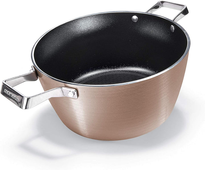 Moneta Rosegold Diamant Kasserolle 24 cm mit Deckel, Aluminium, Edelstahl, 24 cm