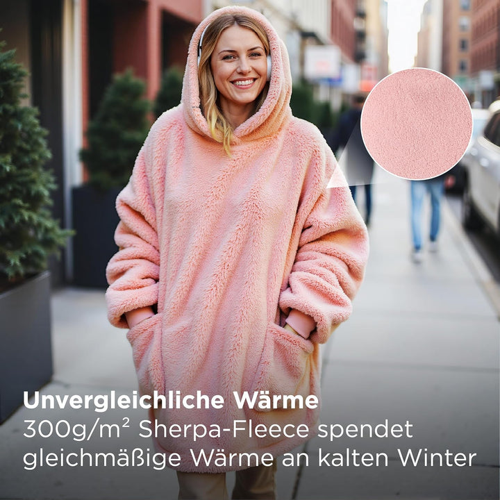 BEDSURE Hoodie Decke mit Ärmeln - Kuschelpullover als Geschenke für Frauen - Übergrosser Tragbare De