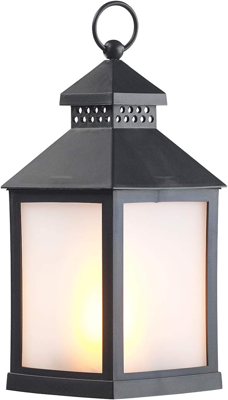 Lunartec Flackerlicht LED: 2er Pack LED-Laterne mit realistischem Flammenspiel und Timer (Laterne mi