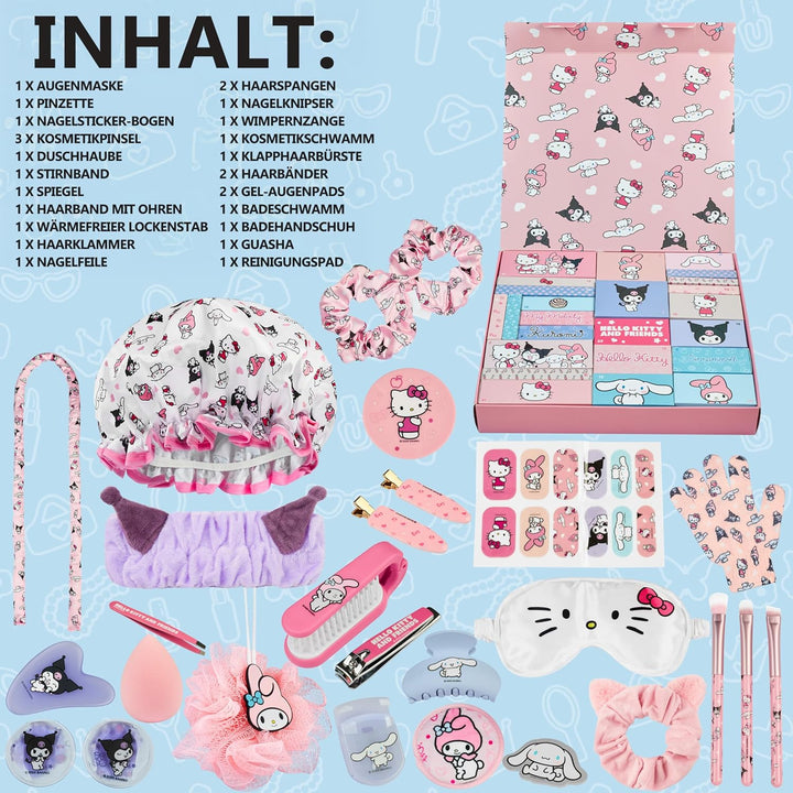 Get Trend Hello Kitty Sanrio Adventskalender 2025 mit Accessoires, Beauty Produkte, Weihnachtskalend