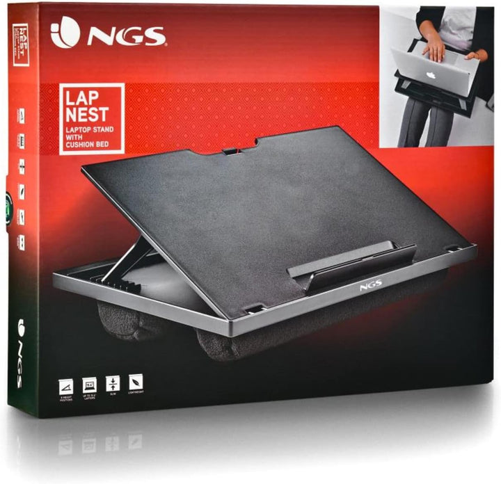 NGS LAPNEST - Multifunktionaler und ergonomischer Laptopständer für Laptops bis zu 15,6" mit gepolst