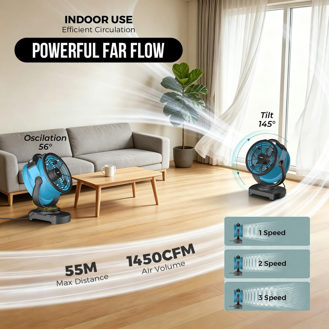 XPower Misting Fan Outdoor Cooling Oscillating Heavy Duty Powerful High Velocity Ideal for Camping,