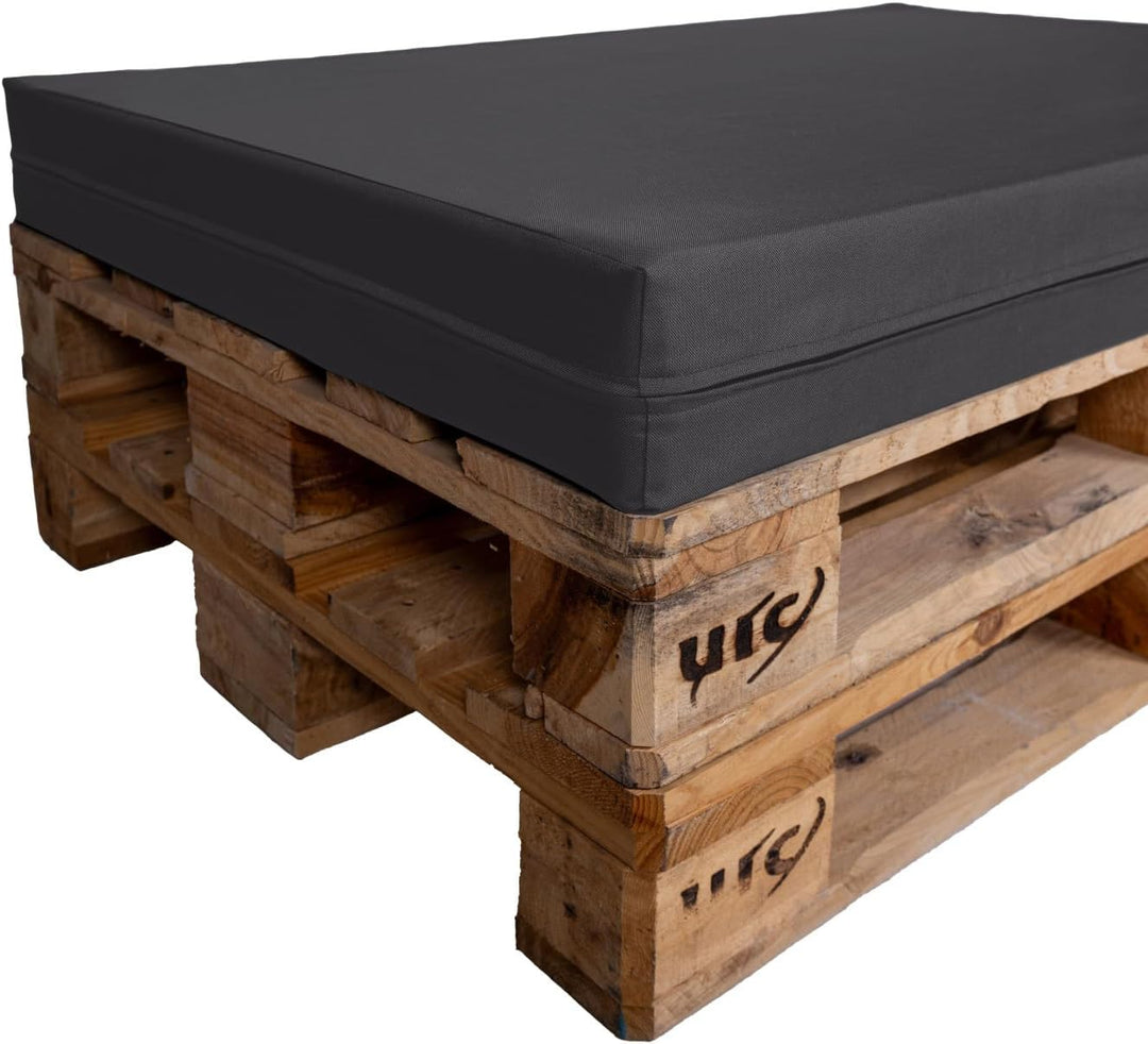 TexDeko® Palettenkissen 120 x 80 x 12cm Wasser-& schmutzabweisend Abnehmbarer Bezug mit Reissverschl