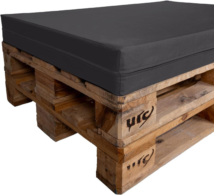 TexDeko® Palettenkissen 120 x 80 x 12cm Wasser-& schmutzabweisend Abnehmbarer Bezug mit Reissverschl