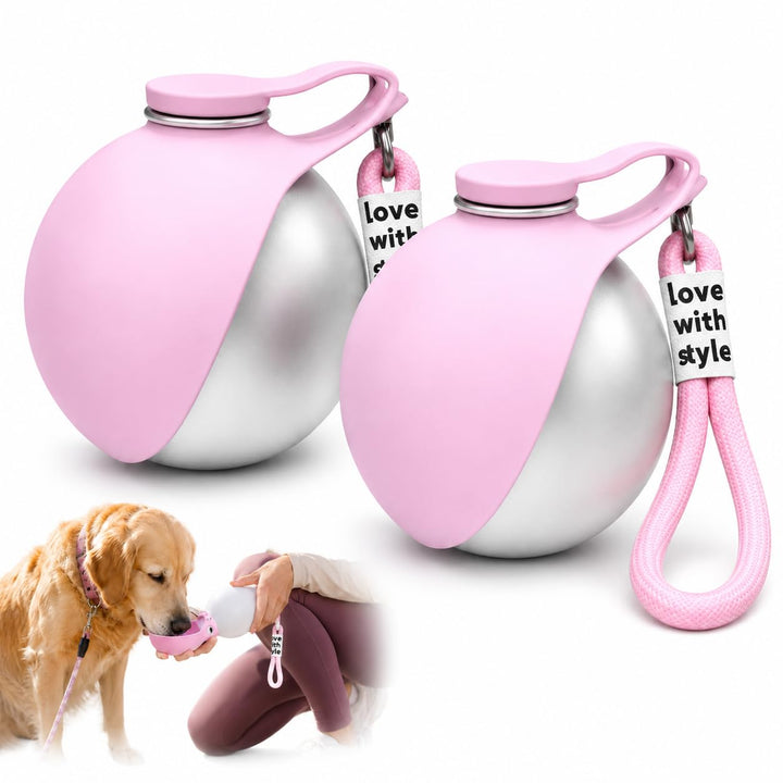 2 Stück Trinkflasche Hunde für Unterwegs,Auslaufsichere Reise Trinknapf,Hundetrinkflasche für Unterw