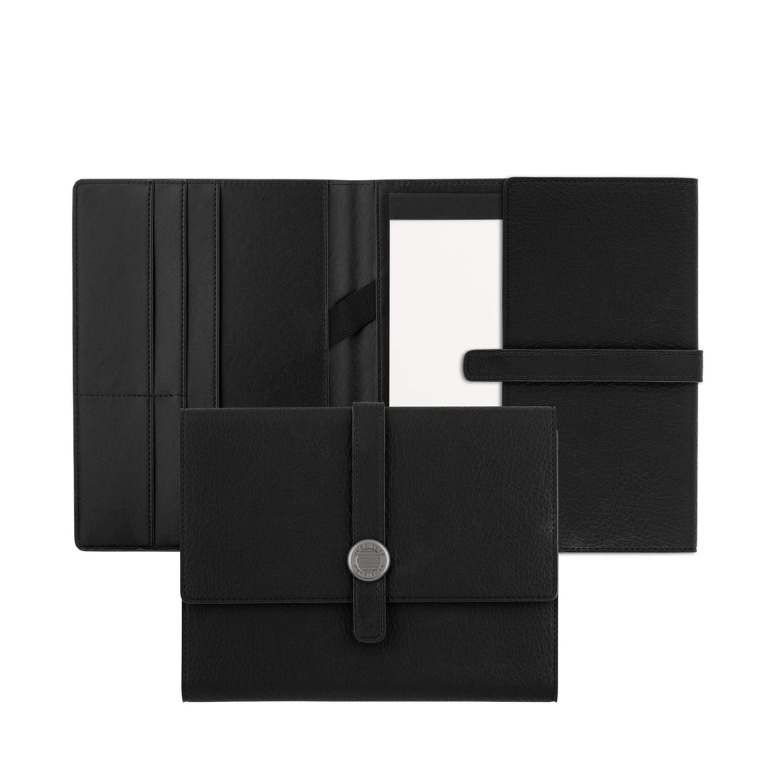 Hugo Boss A5 Schreibmappe Executive Black Schwarz Leder 40 Blatt Block, Masse: 245 x 209 x 37 mm, HD