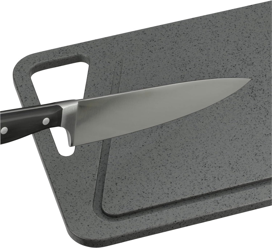WMF Schneidebrett 38 x 25 cm, rechteckig, Kunststoff, Tranchierbrett mit Saftrillen, praktischer Gri