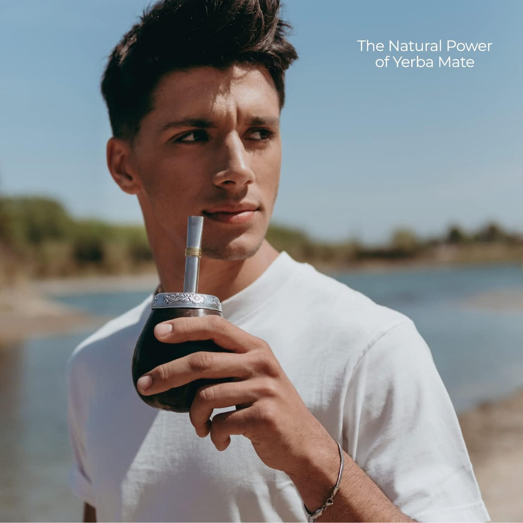 balibetov Set aus Natürlichem Kürbis Tasse für Mate Tee Handgefertigt Inkl. Strohhalm (Yerba Mate St