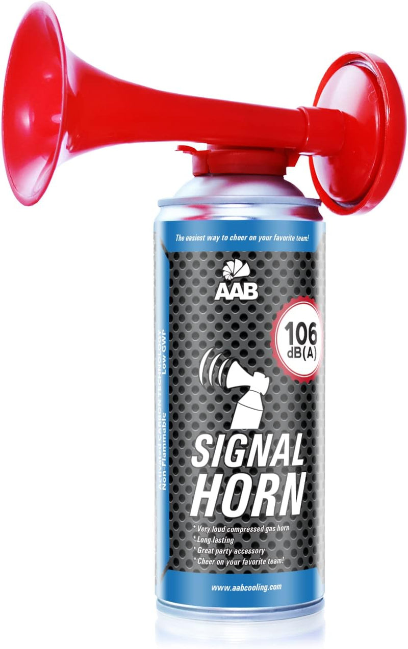 AAB Signal Horn – Laut Nebelhorn 106 dB(A) Mit Nicht Brennbarem Gas, Airhorn, Fussball Tröte, Gasfan