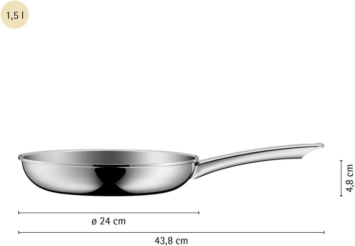 WMF Profi Resist Bratpfanne Induktion, Gas, Elektro, Glaskeramik 24 cm, Mehrschichtmaterial vollbesc