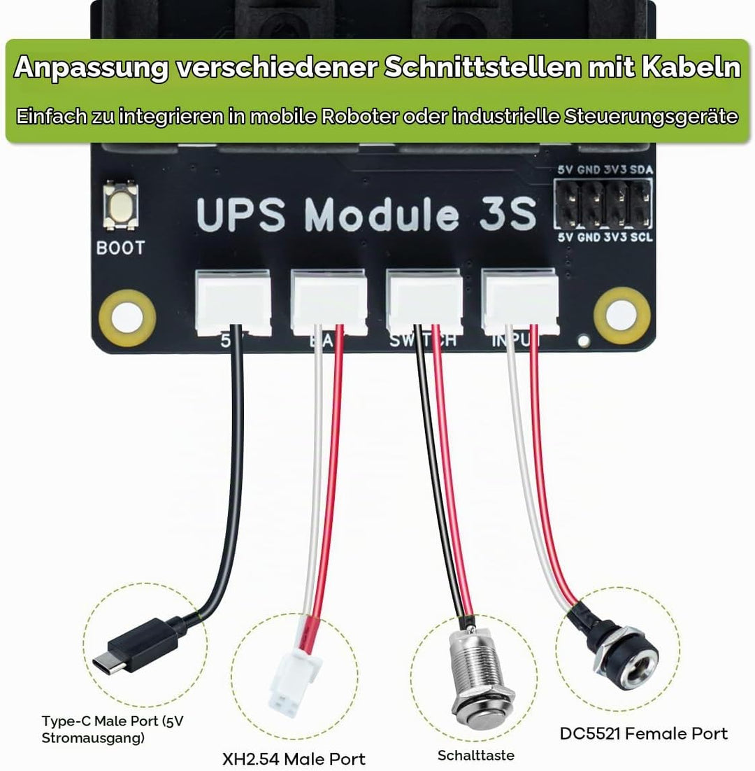 LAFVIN UPS Module 3S Uninterruptible Power Supply Module for Raspberry Pi/Jetson Nano Supports Charg