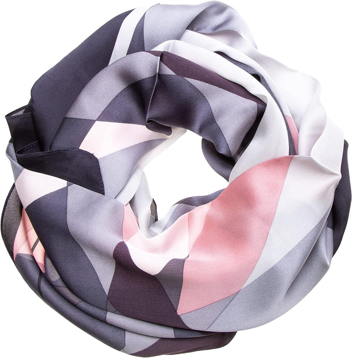 Tinitex Seidenschal Halstuch Schal Satin grau rosa 170x53cm