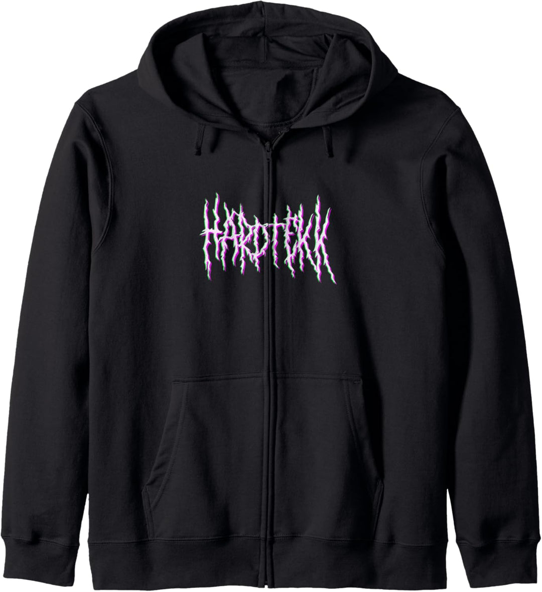 Hard Tekk Black Metal Band Logo Tekkno Speedcore Rave Kapuzenjacke