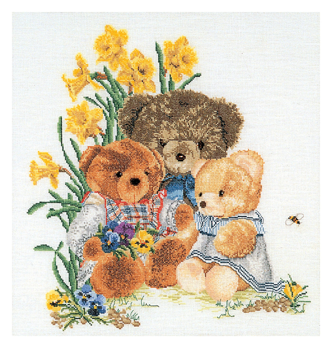 Thea Gouverneur - Kreuzstich-Set - Teddybären - Aida - 16 Count - Für Erwachsene - 2048A