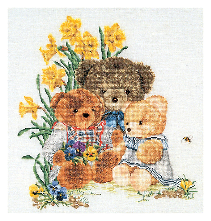 Thea Gouverneur - Kreuzstich-Set - Teddybären - Aida - 16 Count - Für Erwachsene - 2048A